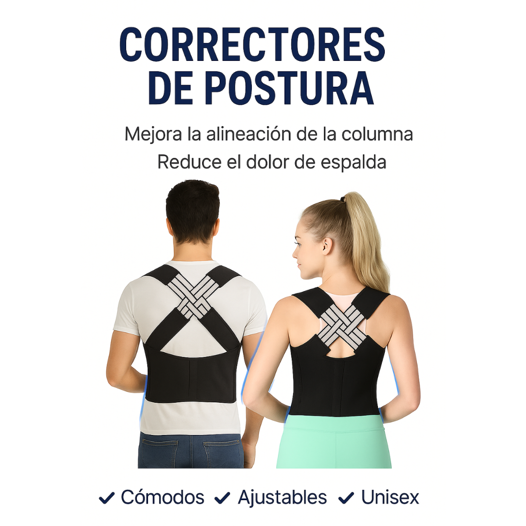 Corrector de postura ajustable para la espalda y hombros