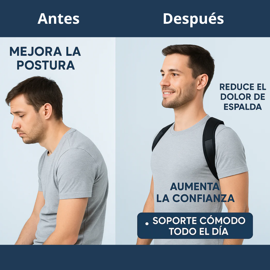 Corrector de postura ajustable para la espalda y hombros