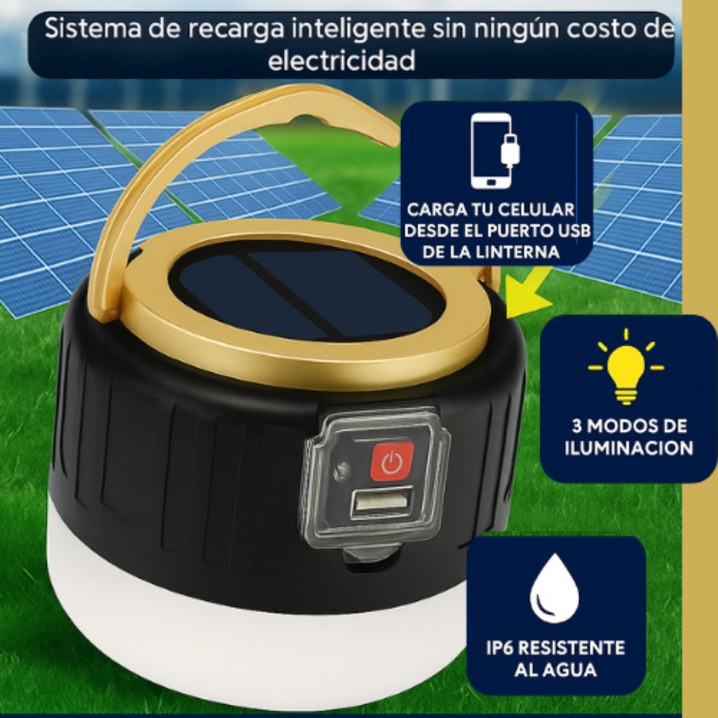 Lámpara LED Solar Multifunción con Control Remoto – Hasta 48h de Iluminación