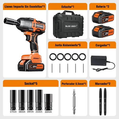 Llave de Impacto Inalámbrica 21V – Potencia Máxima, Precisión Profesional y Batería de Larga Duración
